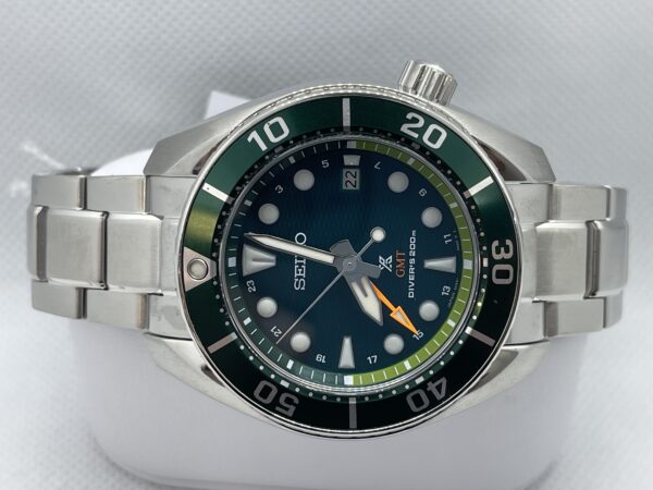 Seiko Prospex Sea Sumo Solar GMT Stainless Steel Bracelet  Green Dial Diver's Men's Watch (Model: SFK003) - Image 4