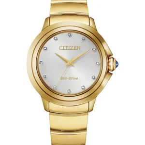 Citizen Eco Drive Ceci  Diamond Accent Gold Tone Stainless Steel Bracelet Ladies Watch (Model: EM0952-55A)