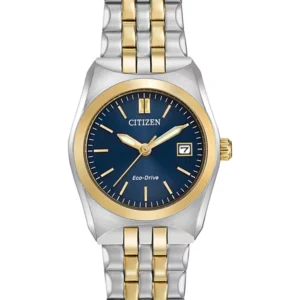 Citizen Eco-Drive Corso Two-Tone Band Dark Blue Dial Ladies Watch (Model: EW2294-53L)