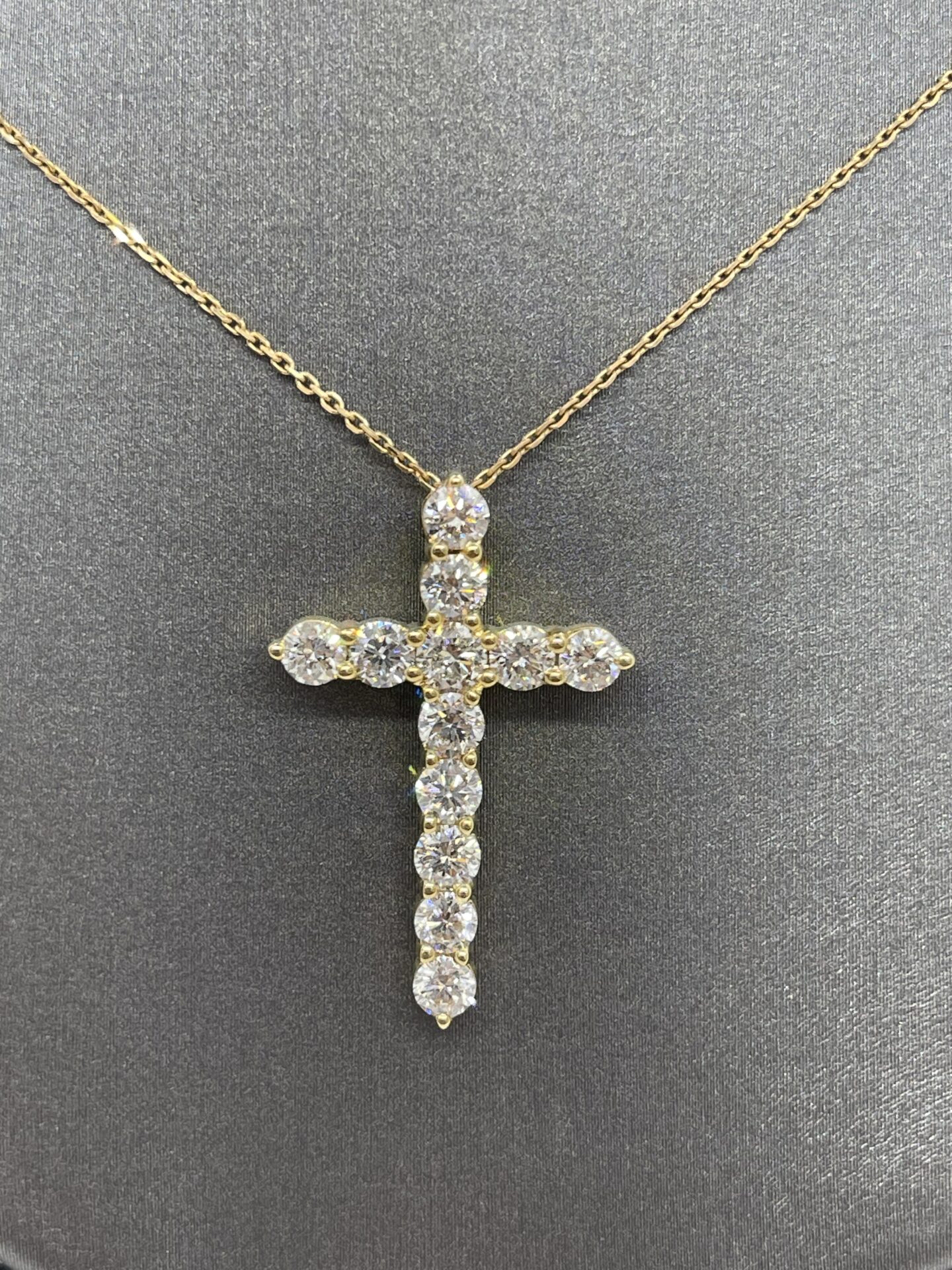 14K Gold Diamond Cross Necklace