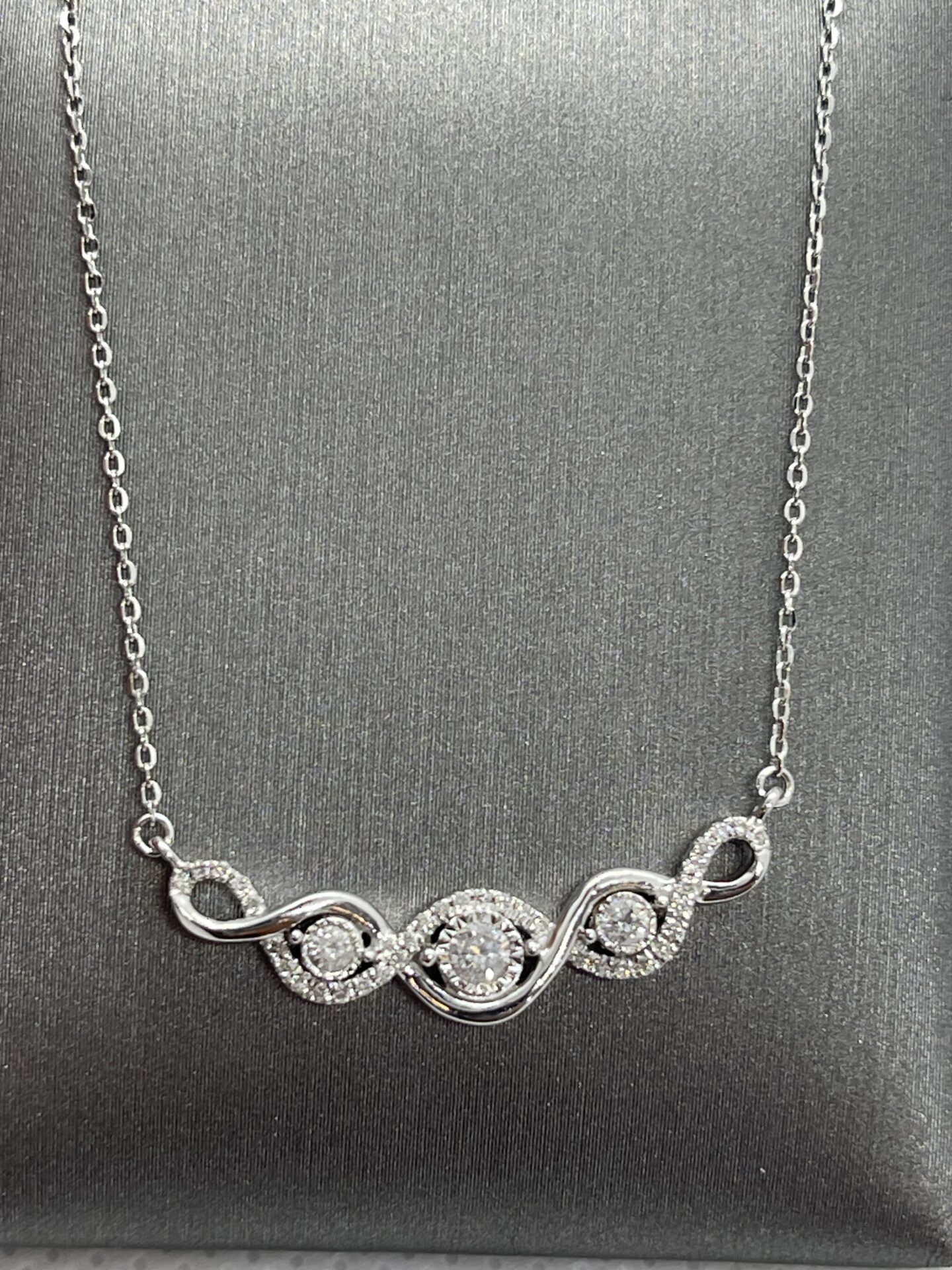 10K White Gold Diamond Necklace