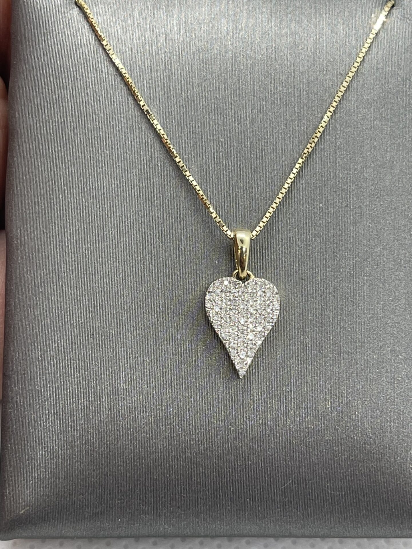 10K Yellow Gold Diamond Heart Necklace