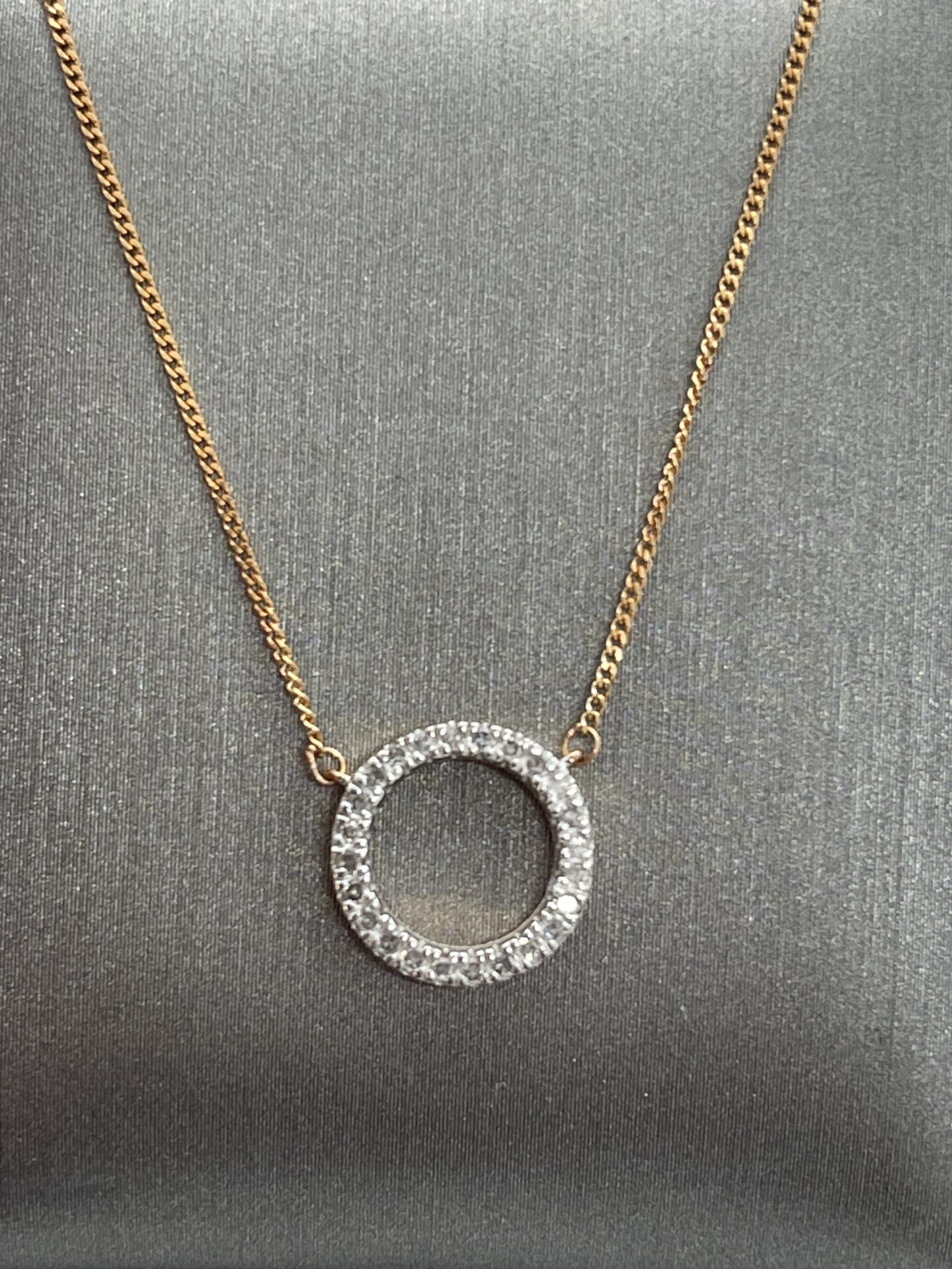 10K Rose Gold Circle Of love Diamond Necklace