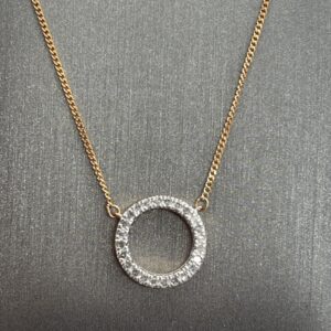 10K Rose Gold Circle Of love Diamond Necklace