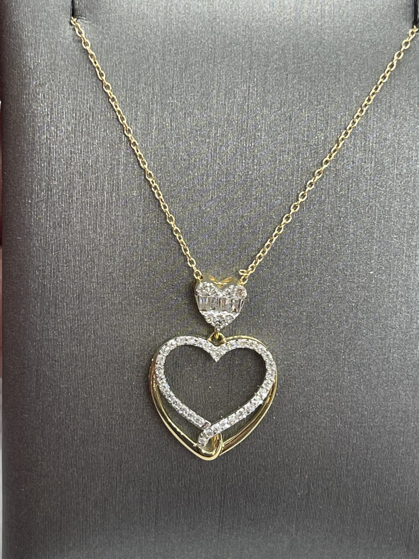 14K Gold Diamond Heart Necklace