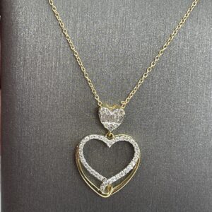 14K Gold Diamond Heart Necklace