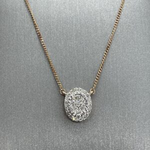 10K Rose Gold Circle Diamond Necklace