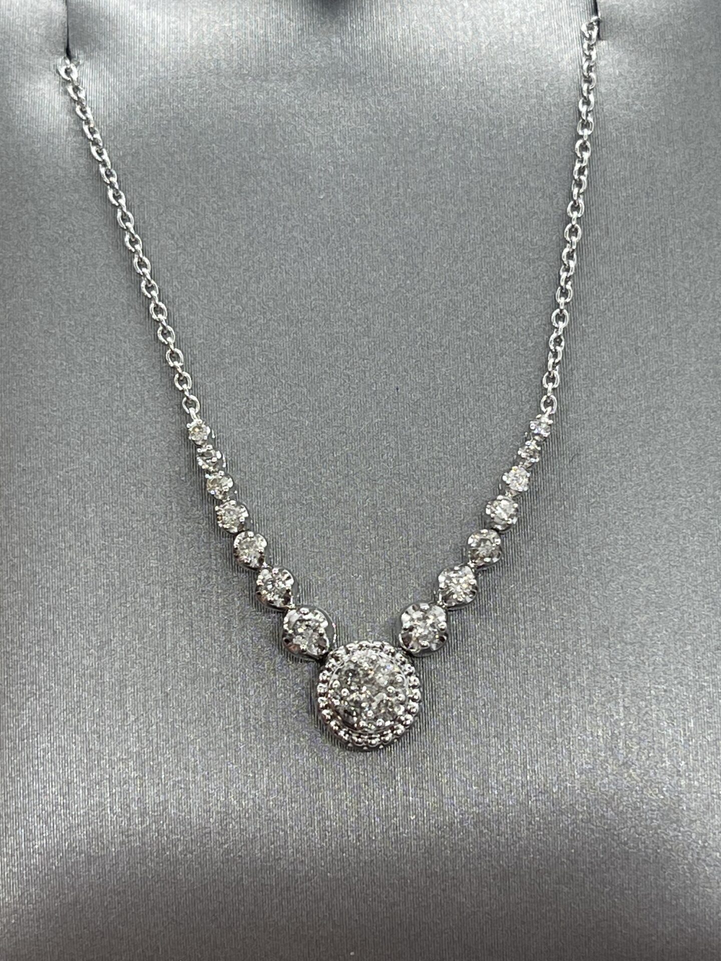 10K White Gold Diamond Necklace