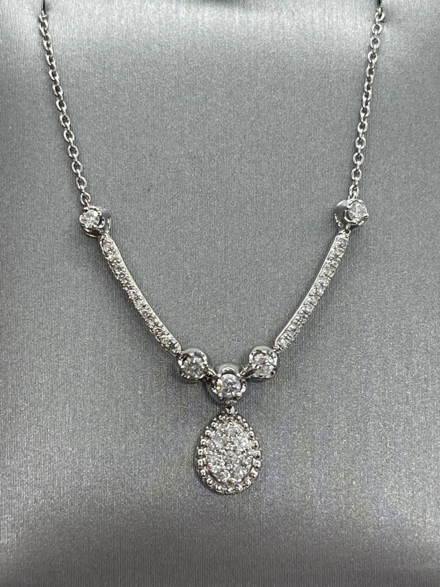 10K White Gold Diamond Necklace