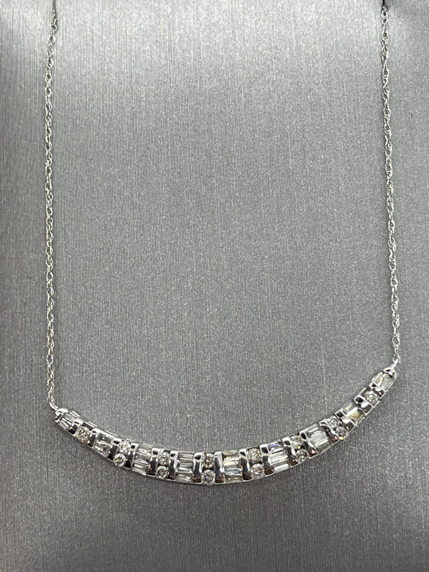 10K White Gold Diamond Necklace