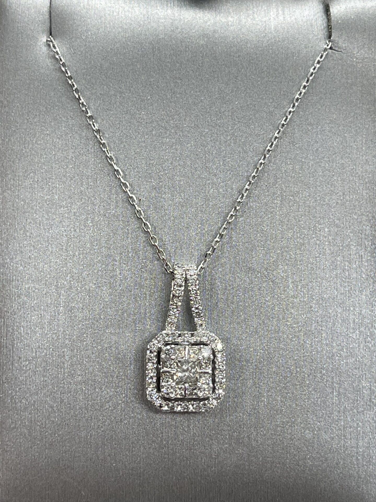10K White Gold Diamond Necklace