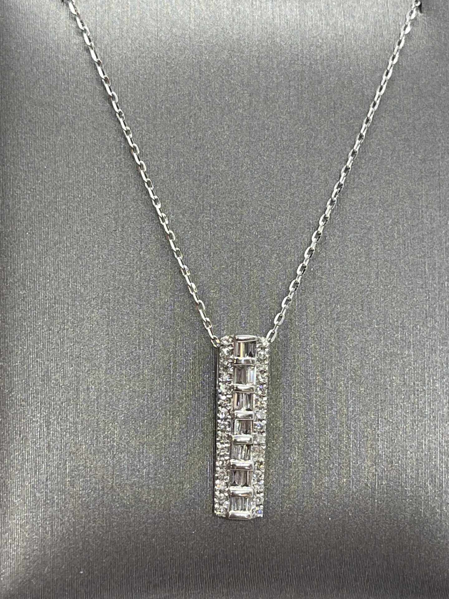 10K White Gold Diamond Necklace