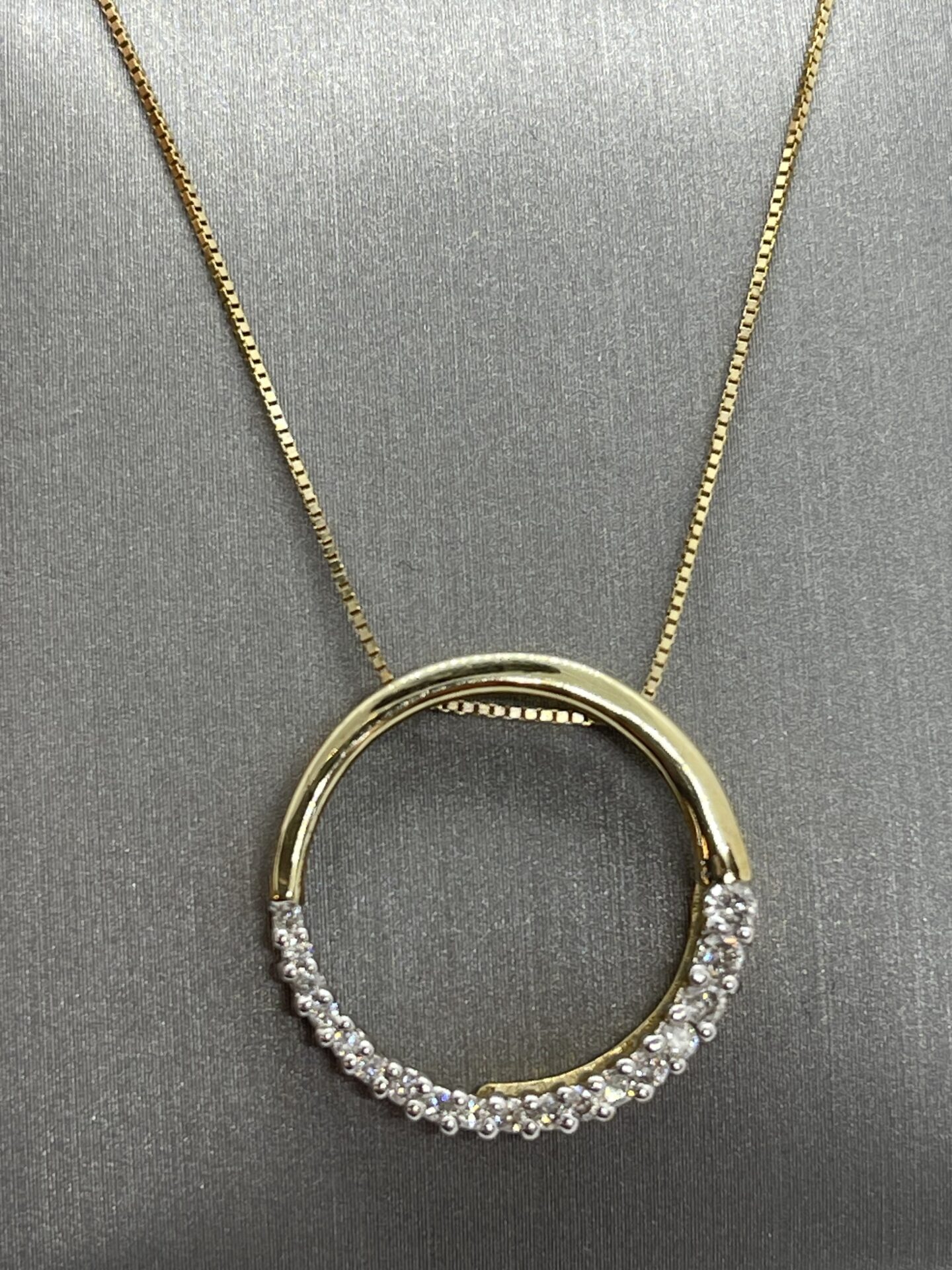 10K Yellow Gold Circle of Love Diamond Necklace