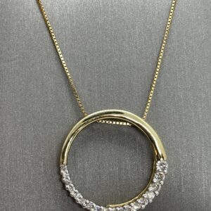 10K Yellow Gold Circle of Love Diamond Necklace