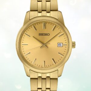 Seiko Essential Gold-Tone Stainless Steel Bracelet Men's Watch (Model: SUR442)