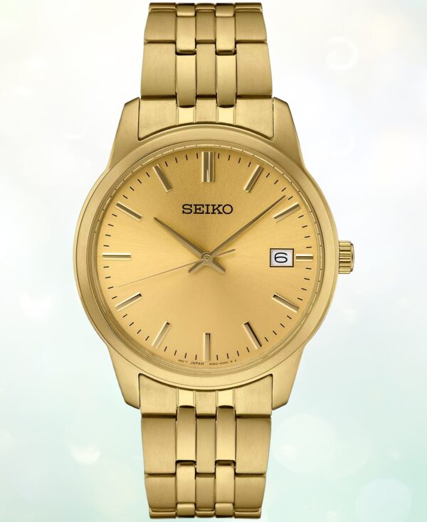 Seiko Essential Gold-Tone Stainless Steel Bracelet Men's Watch (Model: SUR442)