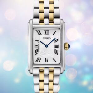 Seiko Essentials Two-Tone Stainless Steel Bracelet Silver Dial Ladies Watch (Model: SWR087)