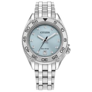 Citizen Eco-Drive Carson Sport Luxury Diamond Accent Light Blue Dial Ladies Watch (Model: FE6161-54L)