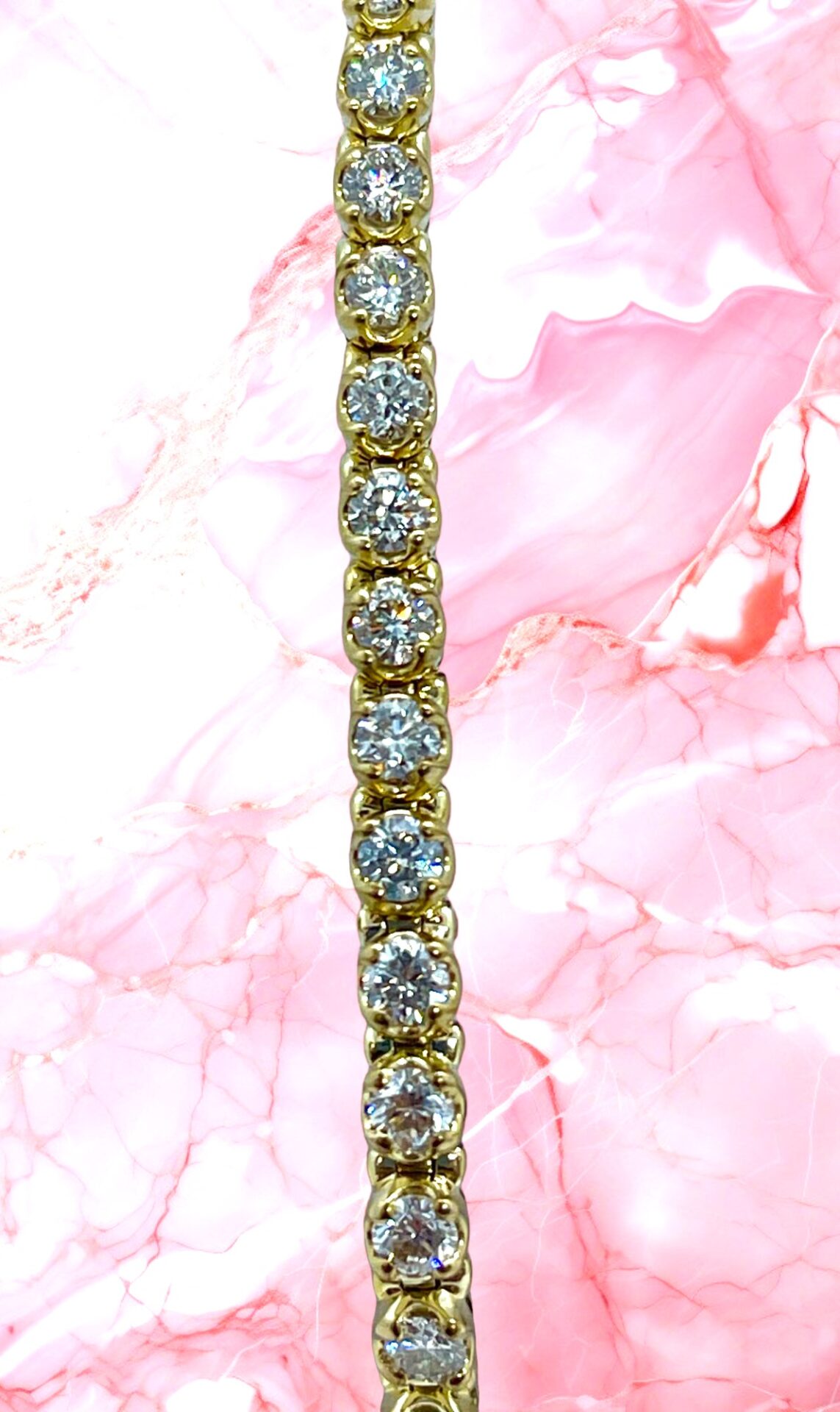 10K Gold Diamond Tennis Bracelet 5.00 Ct 45 stone count