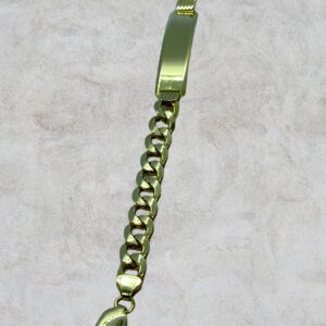 10K Gold Semi-Solid ID Cuban Bracelet