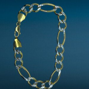 10K Gold Solid Figaro Bracelet