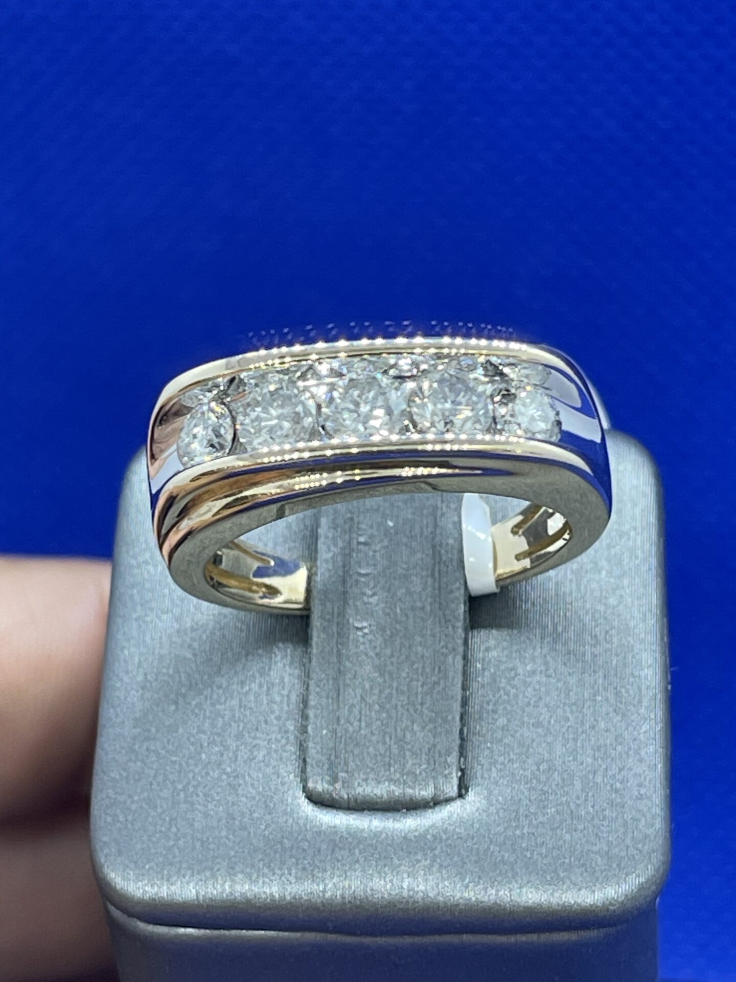 10K Yellow Gold Diamond 1.50Ctw Round Cut Men's Ring
