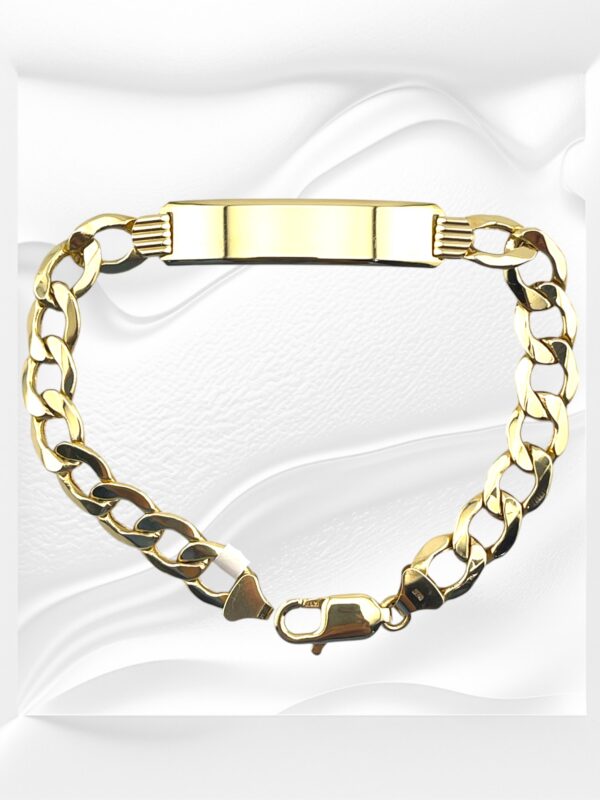 10K Gold Semi-Solid ID Cuban Bracelet