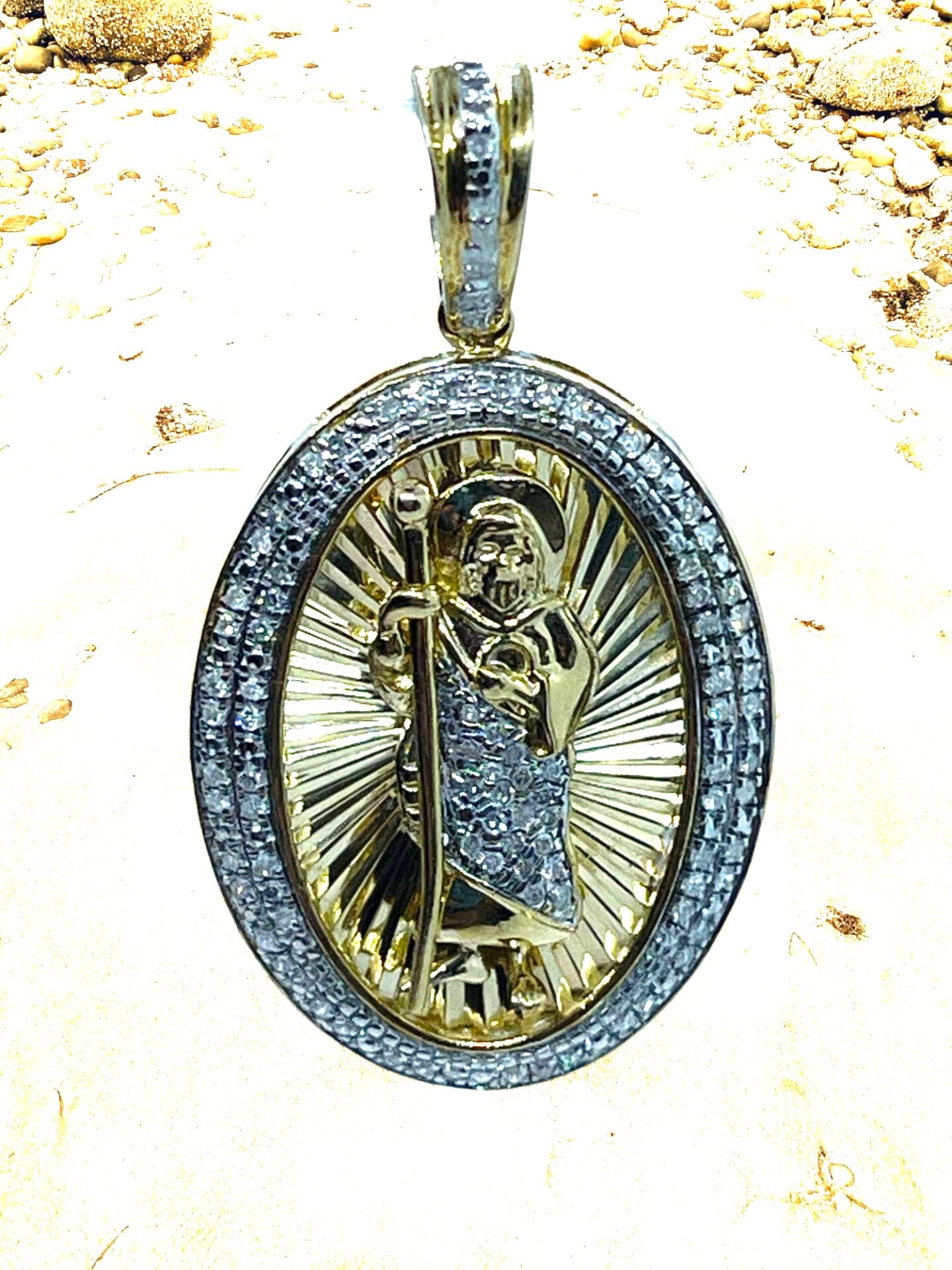 10K Yellow Gold Diamond St.Judes Pendant