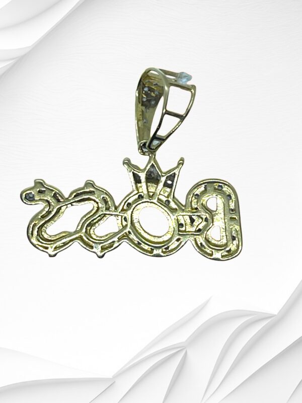 10K Yellow Gold Diamond Boss Pendant - Image 2