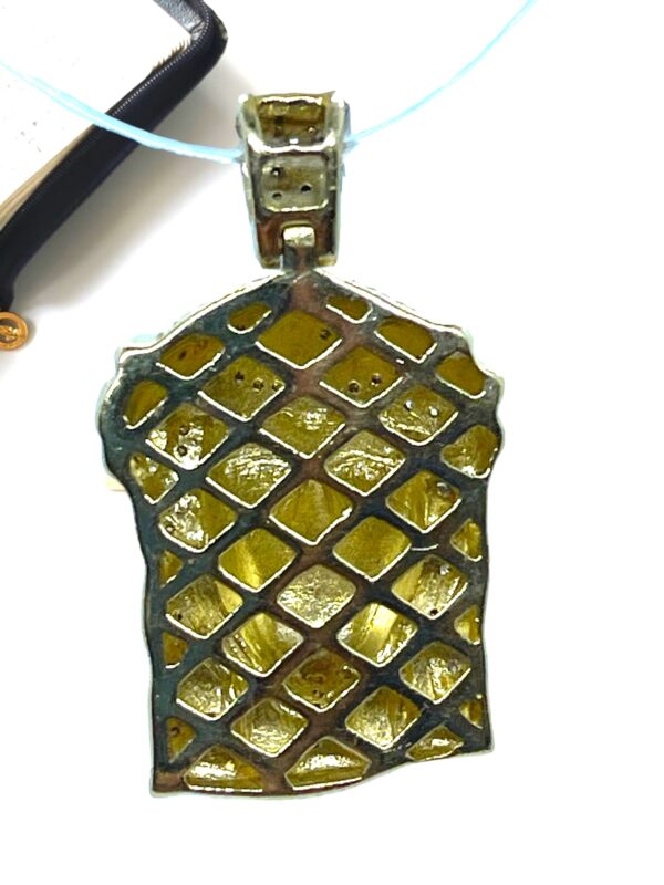 10K Yellow Gold Diamond Jesus Head Pendant - Image 2