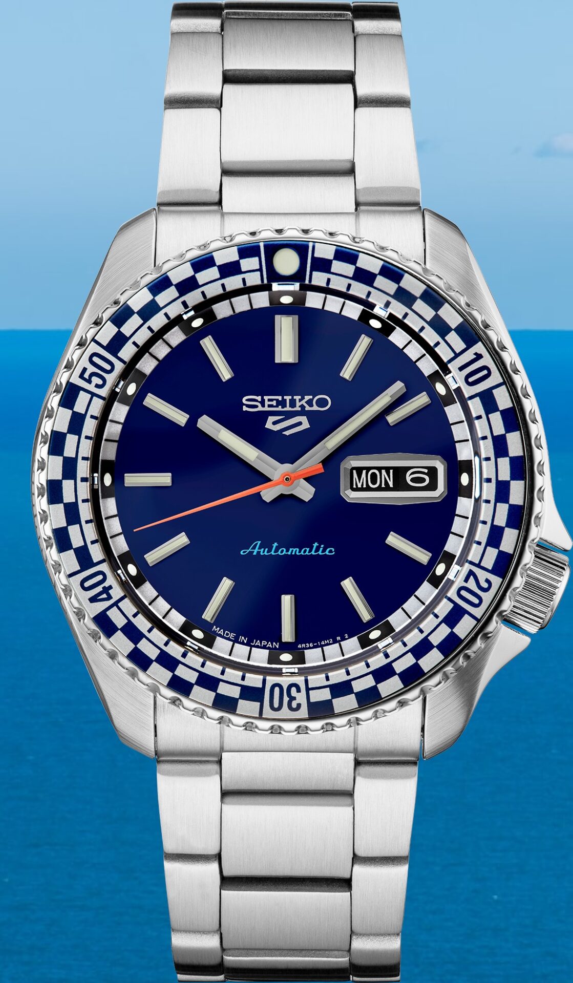 Seiko Automatic 5 Sports Special Edition Blue Dial Men's Watch (Model: SRPK65)
