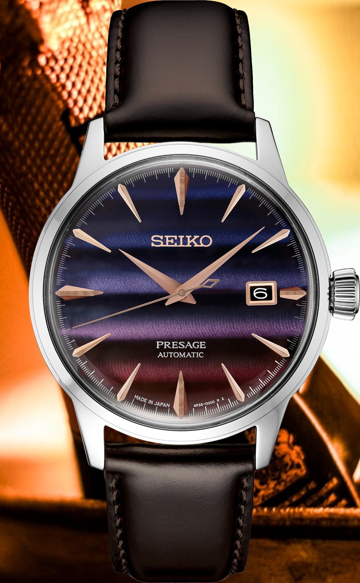 SEIKO PRESAGE Limited Edition Star Bar Cocktail Time Automatic Men's Watch (Model: SRPK75)