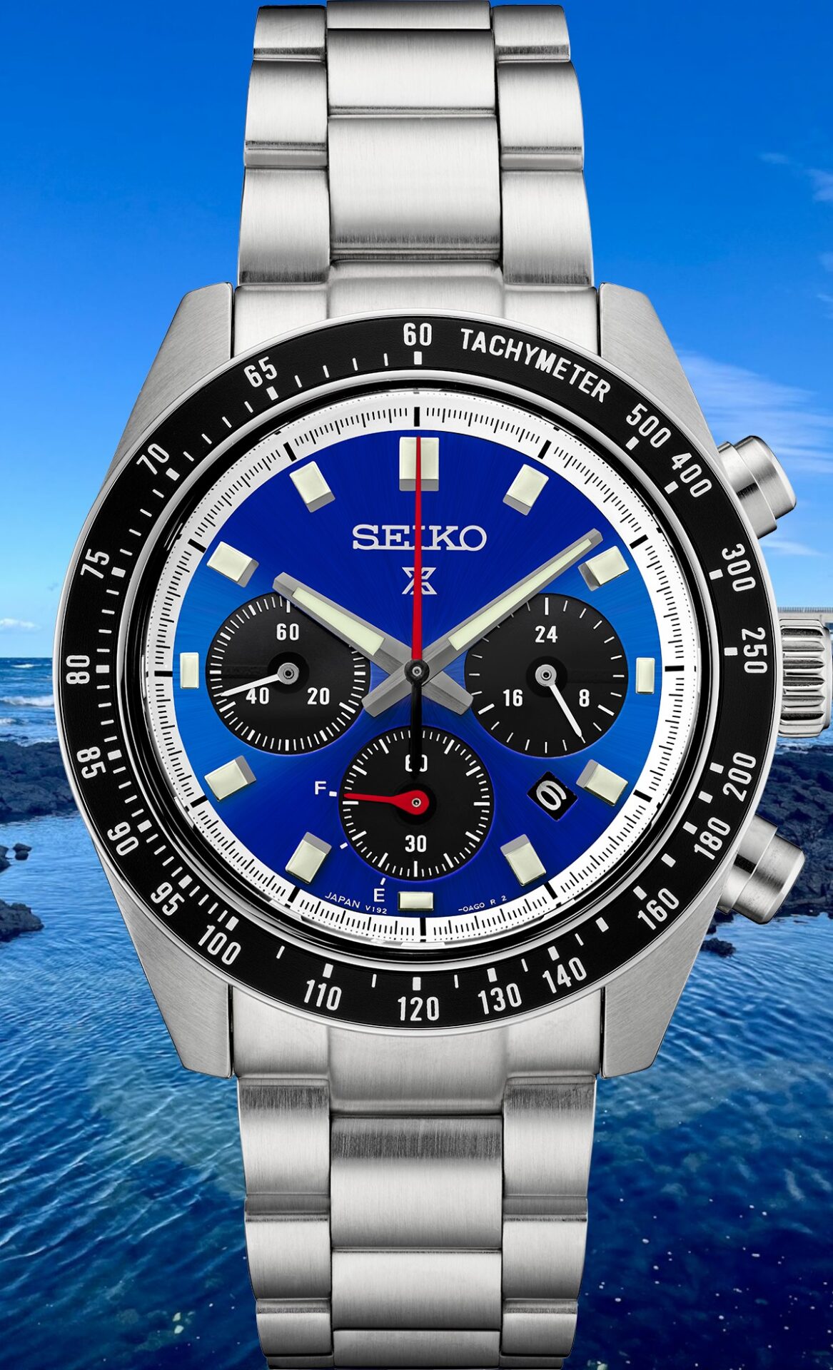 Seiko Prospex Speed timer SOLAR Chronograph Blue Dial Men's Watch (Model: SSC931)
