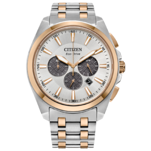 Citizen Eco-Drive Peyten Two-Tone Classic Chronograph Silver-Tone Dial Men's Watch (Model: CA4516-59A)