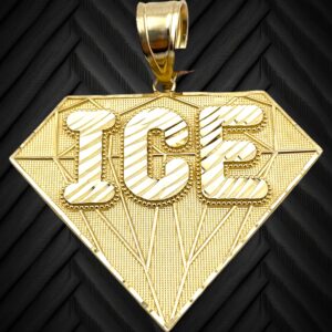 10K Yellow Gold ICE Pendant.