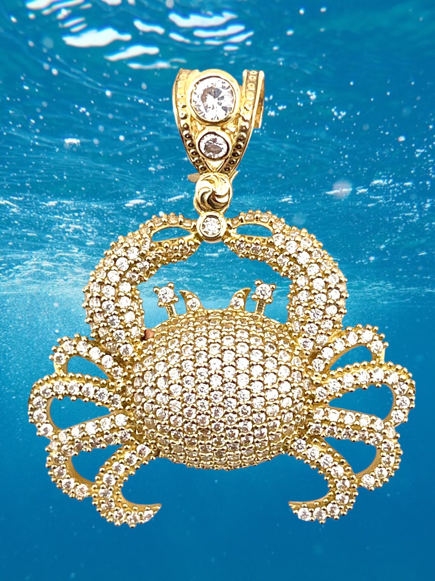 10K Yellow Gold Crab Pendant