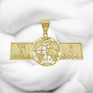 10K Yellow Gold "World is Yours" Pendant 