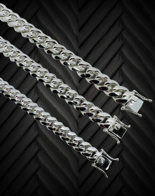 925 Sterling Italian Silver Miami Cuban Bracelet - Image 3