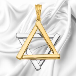 14K Gold Two Tone "Star of David" Pendant