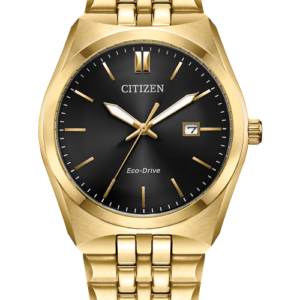 Citizen Eco-Drive Corso Gold-Tone IP Black Dial Men's Watch (Model: BM7333-85E)