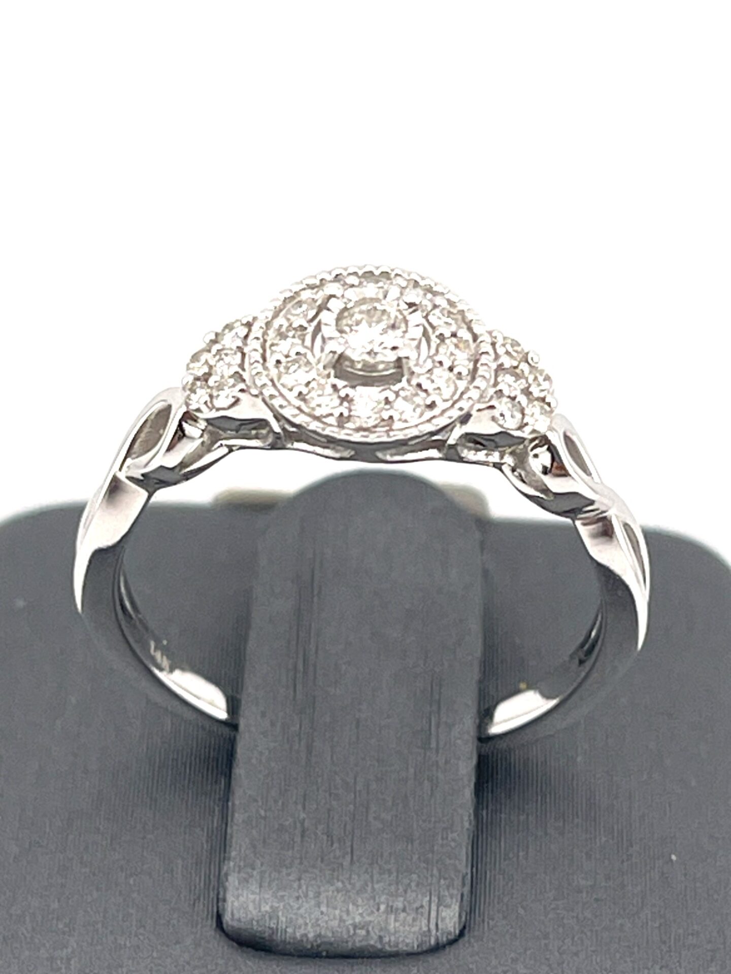 14K White Gold Diamond 0.25Ct Round Ladies Ring