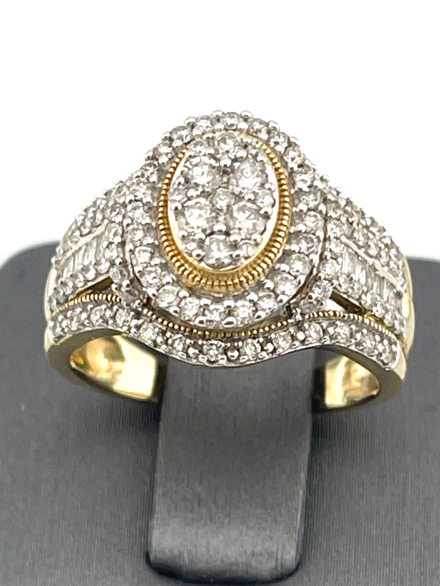 10K Yellow Gold Diamond 1.00 Ct Round Ladies Ring .