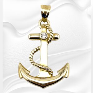 10K Yellow Gold  Anchor Pendant