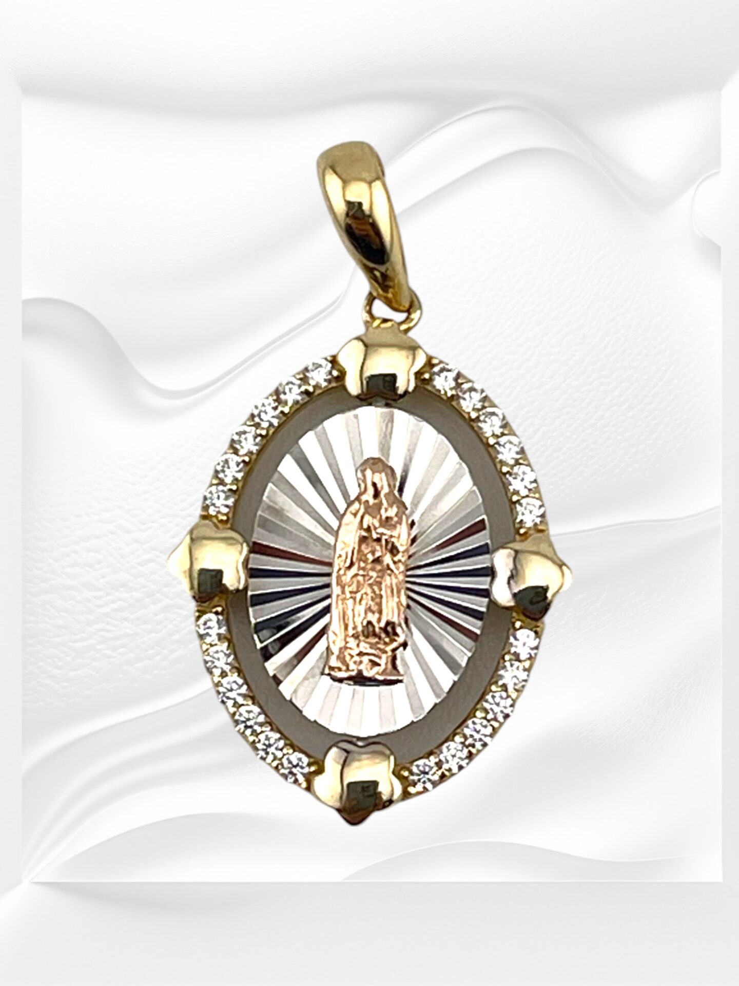 14K Two Tone Yellow / Rose Gold "Mother Mary"  Charm 