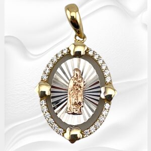 14K Two Tone Yellow / Rose Gold "Mother Mary"  Charm 