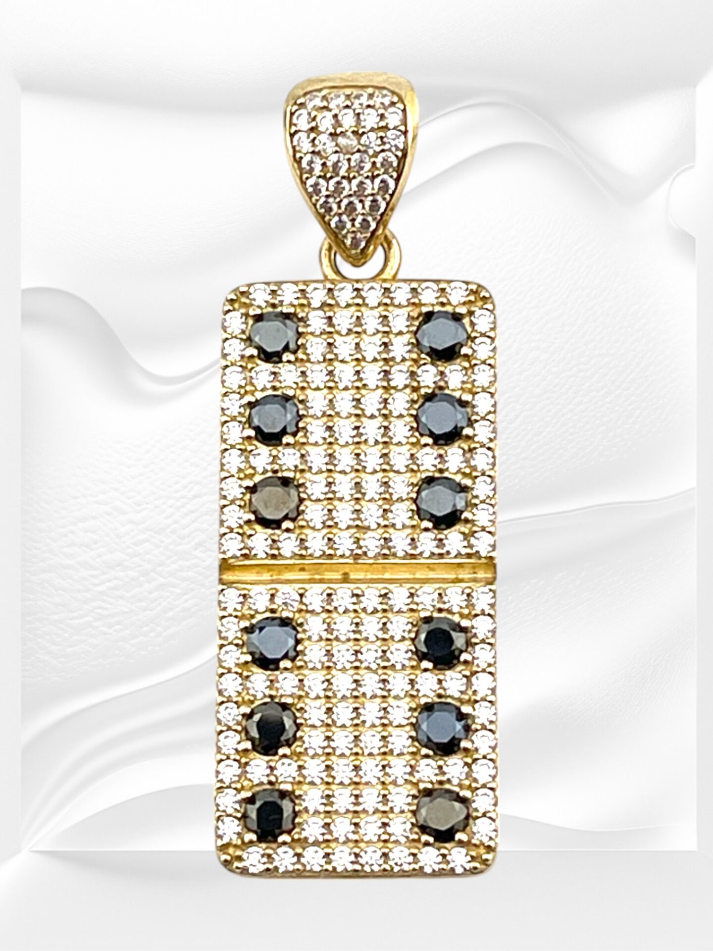 10K Yellow Gold Domino Tile Pendant