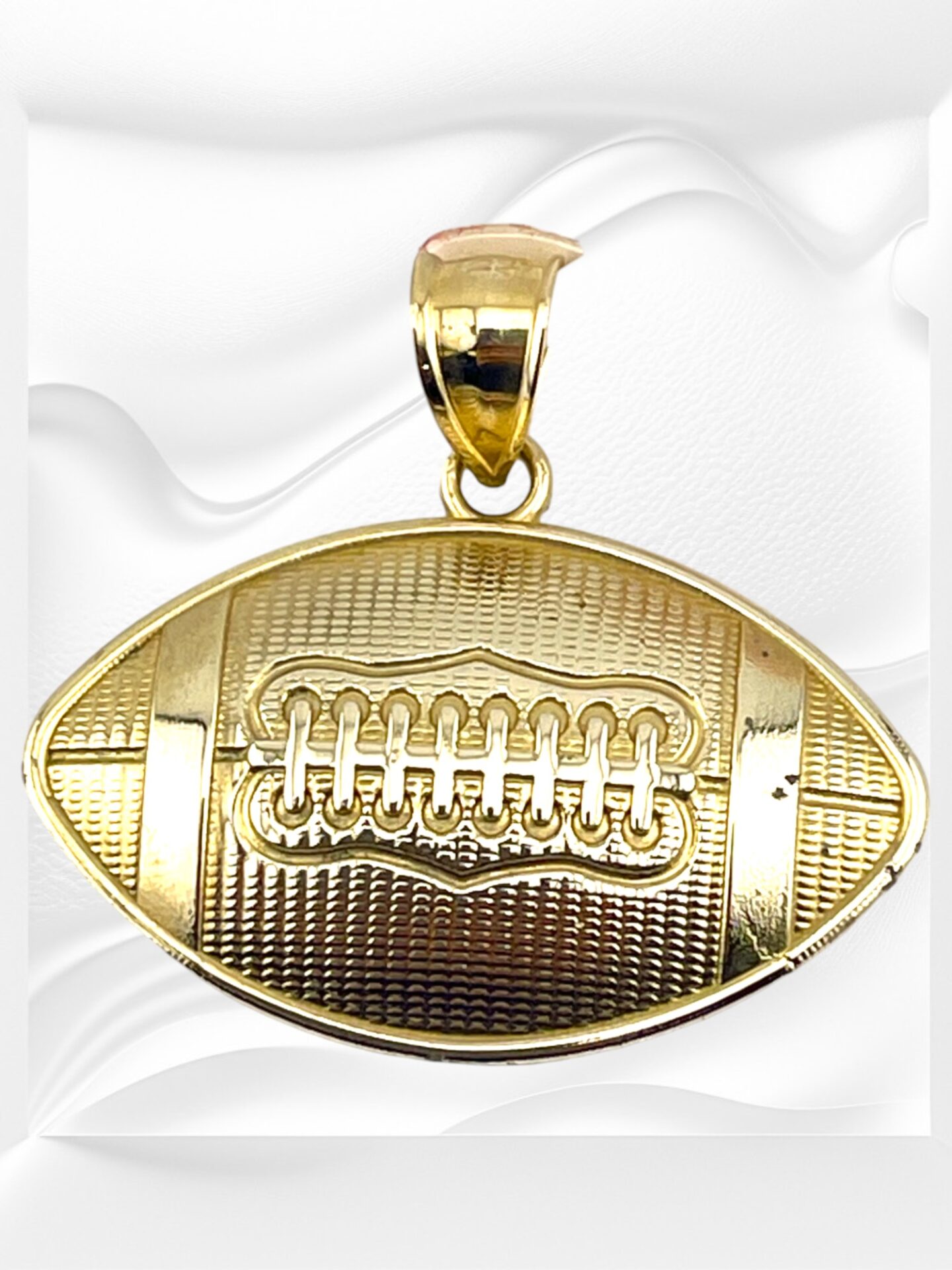 10K Yellow Gold Football Pendant