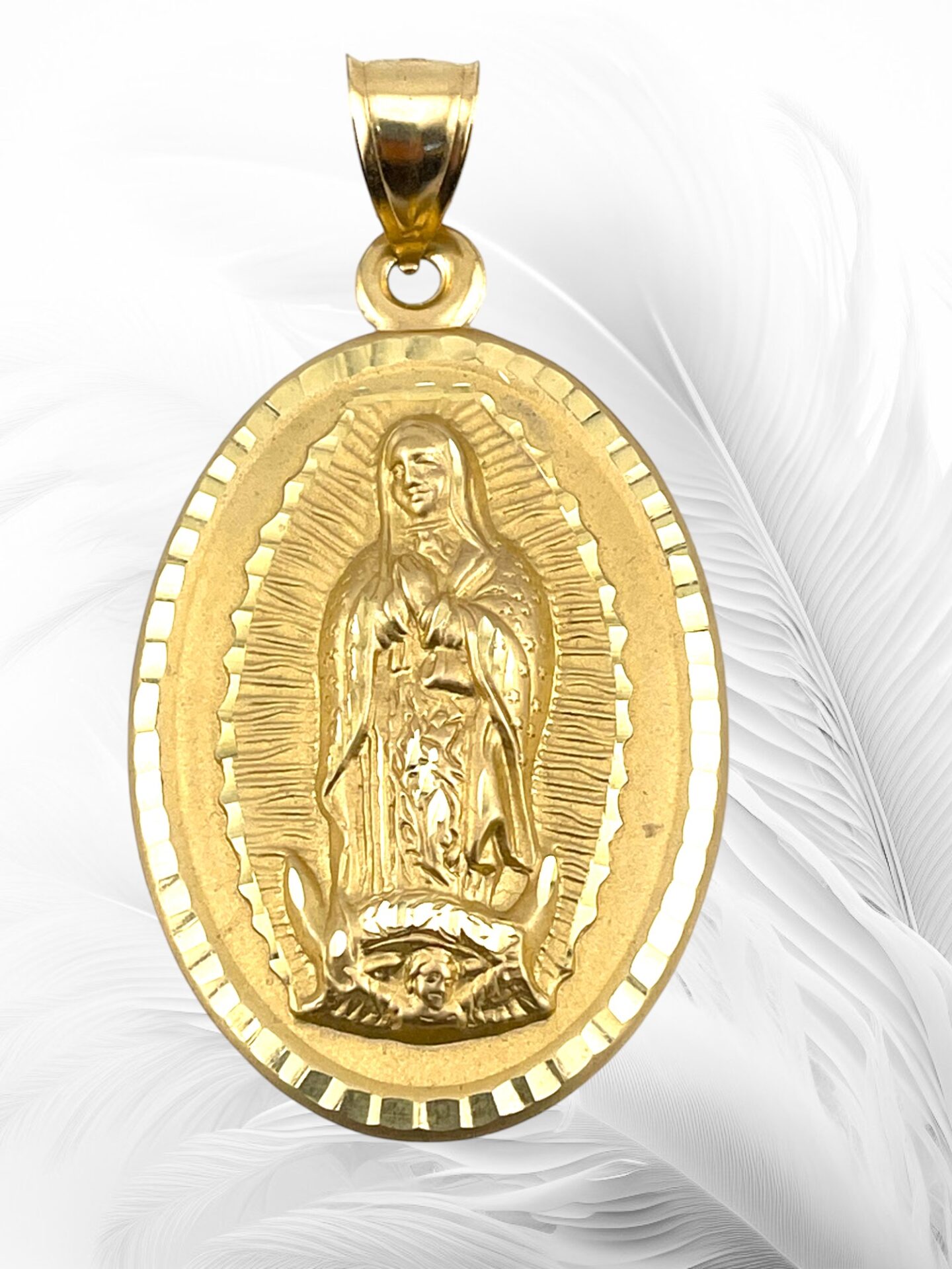 10K Yellow Gold Our Lady of Guadalupe Pendant