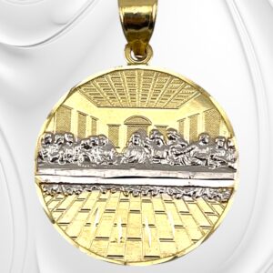 10K Two Tone Yellow/ White Gold Last Supper Charm / Pendant