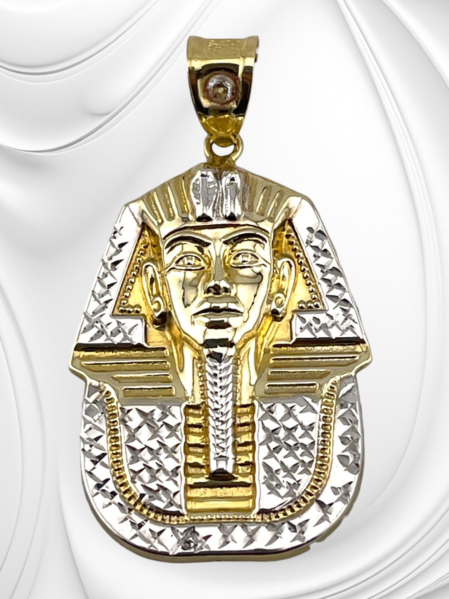 10K Two Tone Yellow/ White Gold "Pharoah" Charm